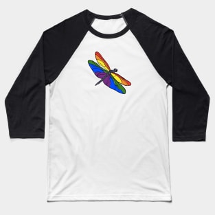 Rainbow Dragonfly Baseball T-Shirt